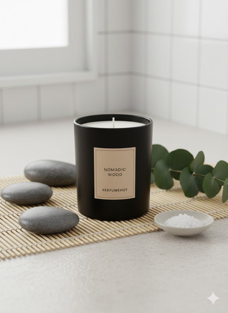 Nomadic Wood – Luxury Oud & Amber Scented Candle (200g)