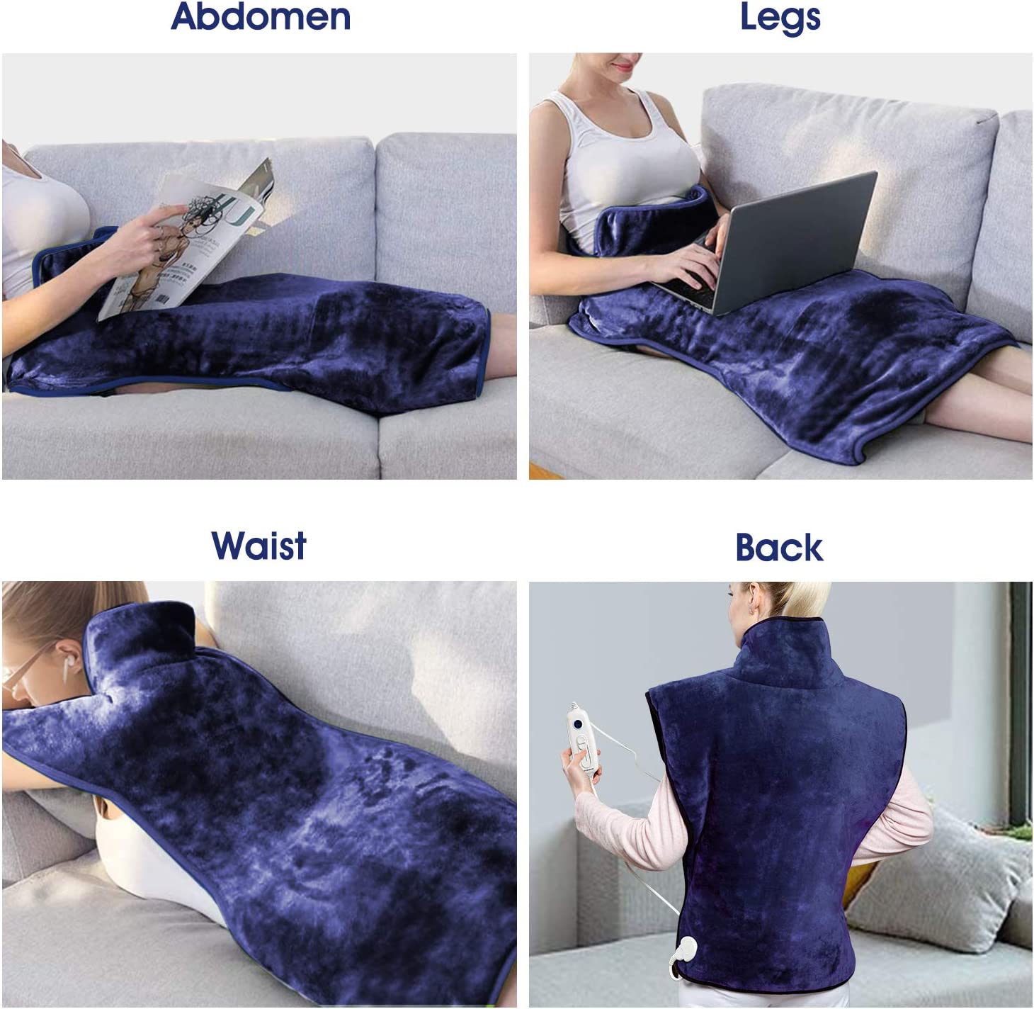 Hangsun TP670 Heat Pads for Back Pain Relief Electric Heating Pad with 6 Temperature Settings, Auto Shut Off, Overheating Protection