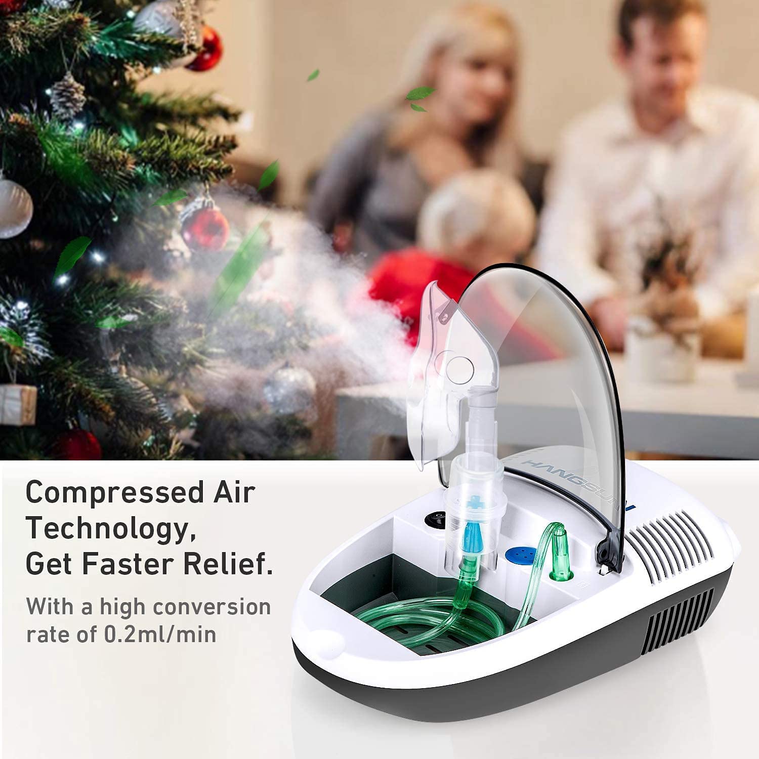 Hangsun Compact Compressor System Vaporizer Mist Inhaler Nebulizer For Asthma Machine for Kids and Adults CN680